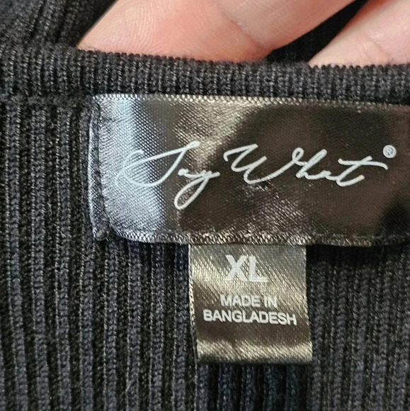 Say What? XL Y2K Ribbed Cutout Tank Midi Dress Goth Grunge Edgy - Picture 5 of 8